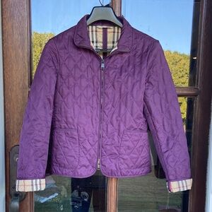 Burberry Deep Purple quilted jacket. Like New!